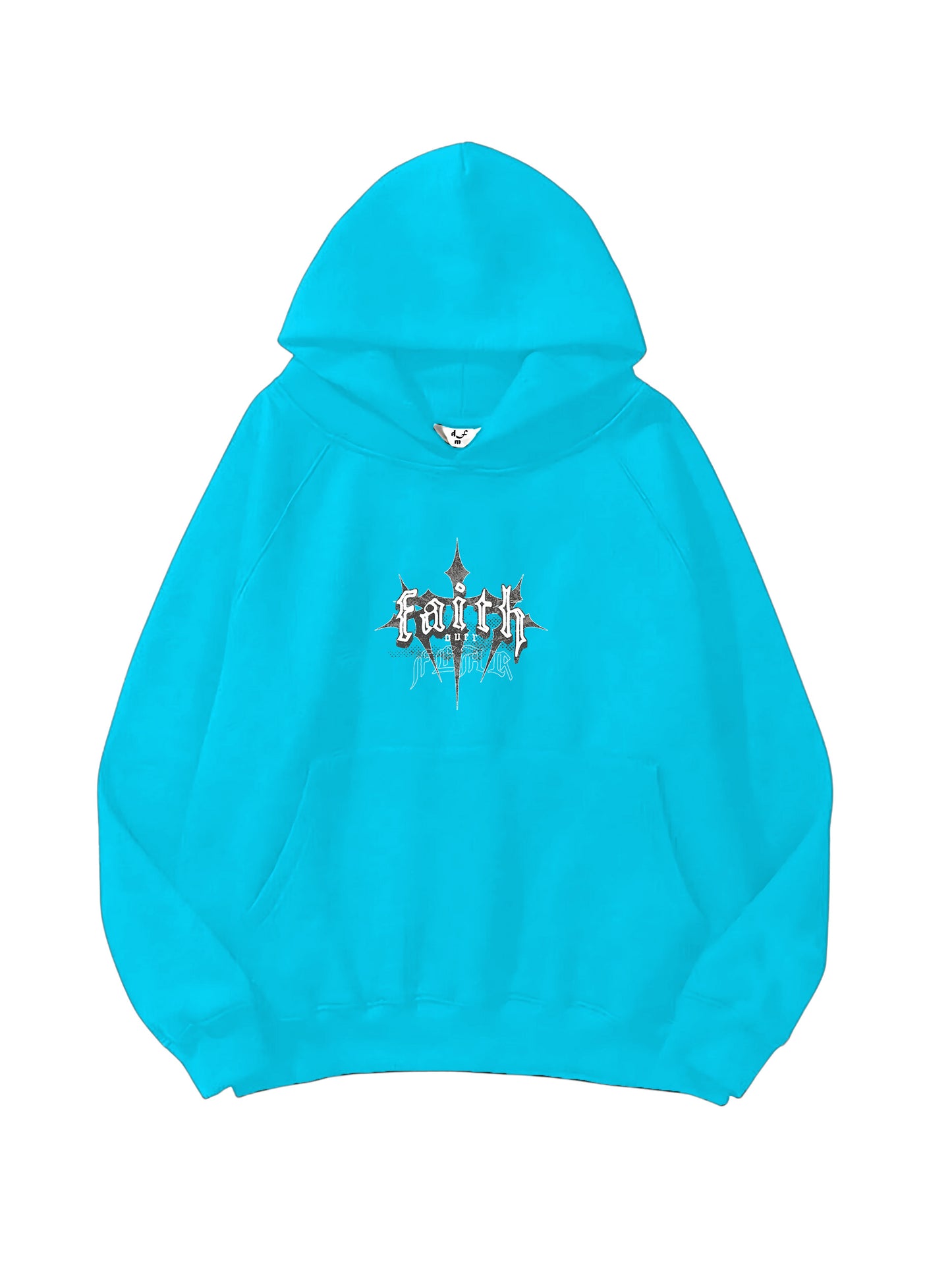 kadın, erkek sweatshirt oversize faith over fear dark cross baskılı kalın siyah sevgili sweatshirt