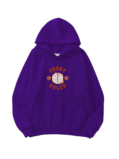 Kadın, Erkek Sweatshirt Oversize Basketball Baskılı Kalın Siyah Sevgili Sweatshirt