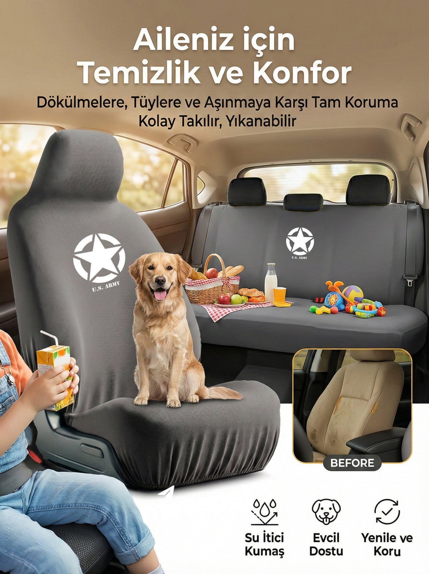 jeep uyumlu penye oto koltuk kılıfı