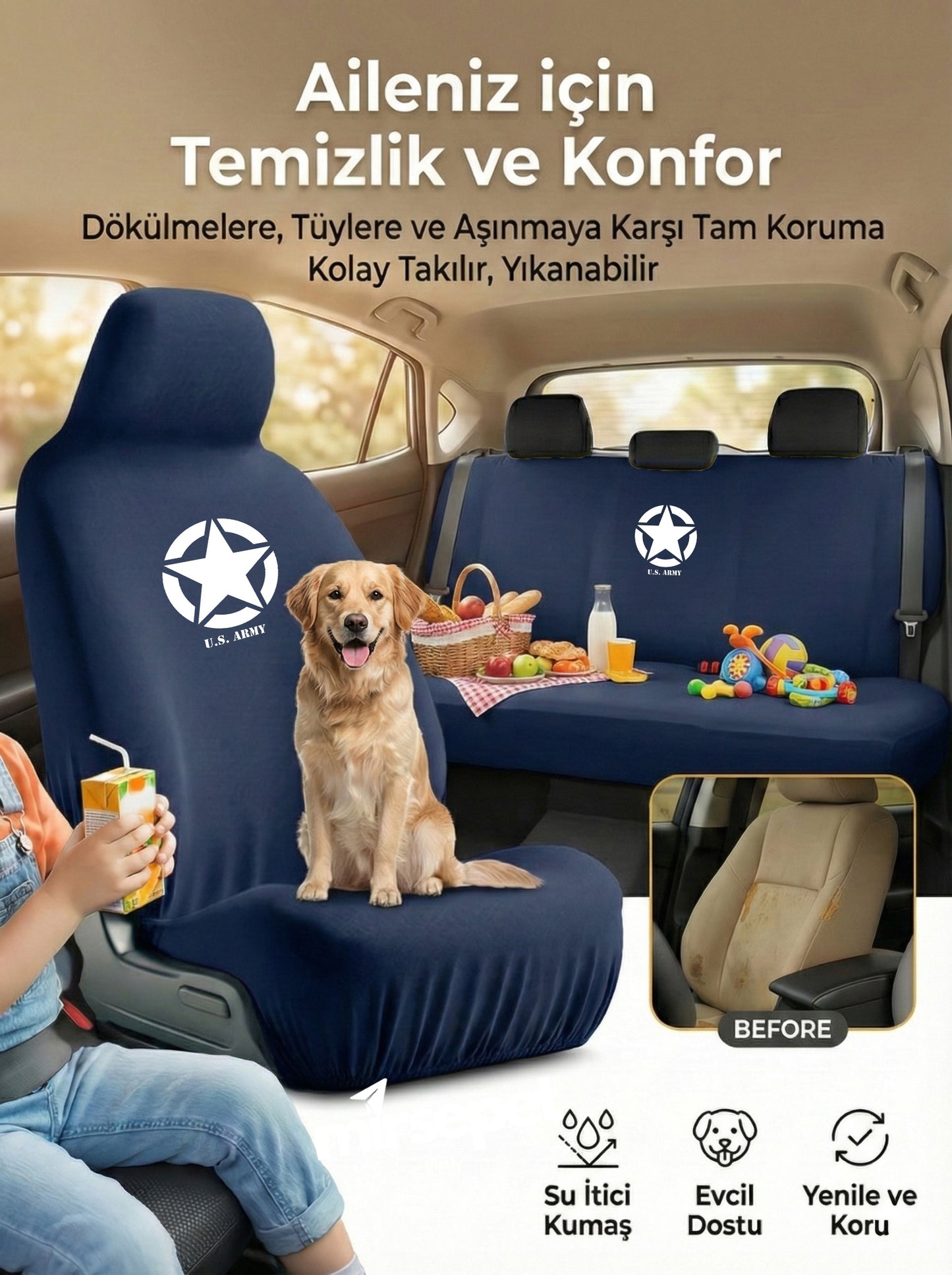 jeep uyumlu penye oto koltuk kılıfı