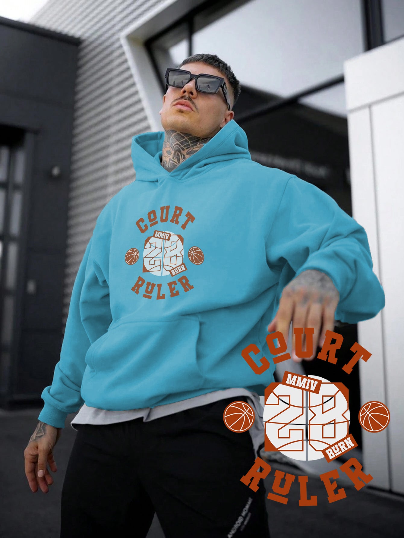 kadın, erkek sweatshirt oversize basketball baskılı kalın siyah sevgili sweatshirt