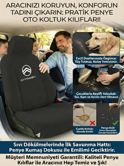 Citreon Uyumlu Penye Oto Koltuk Kılıfı