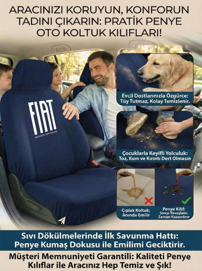 Fiat Uyumlu Penye Oto Koltuk Kılıfı