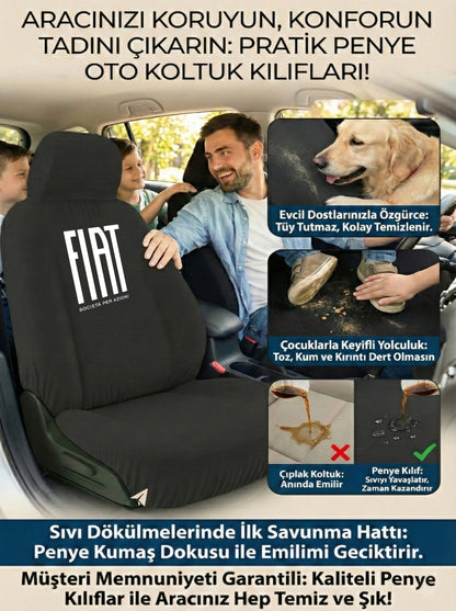 Fiat Uyumlu Penye Oto Koltuk Kılıfı