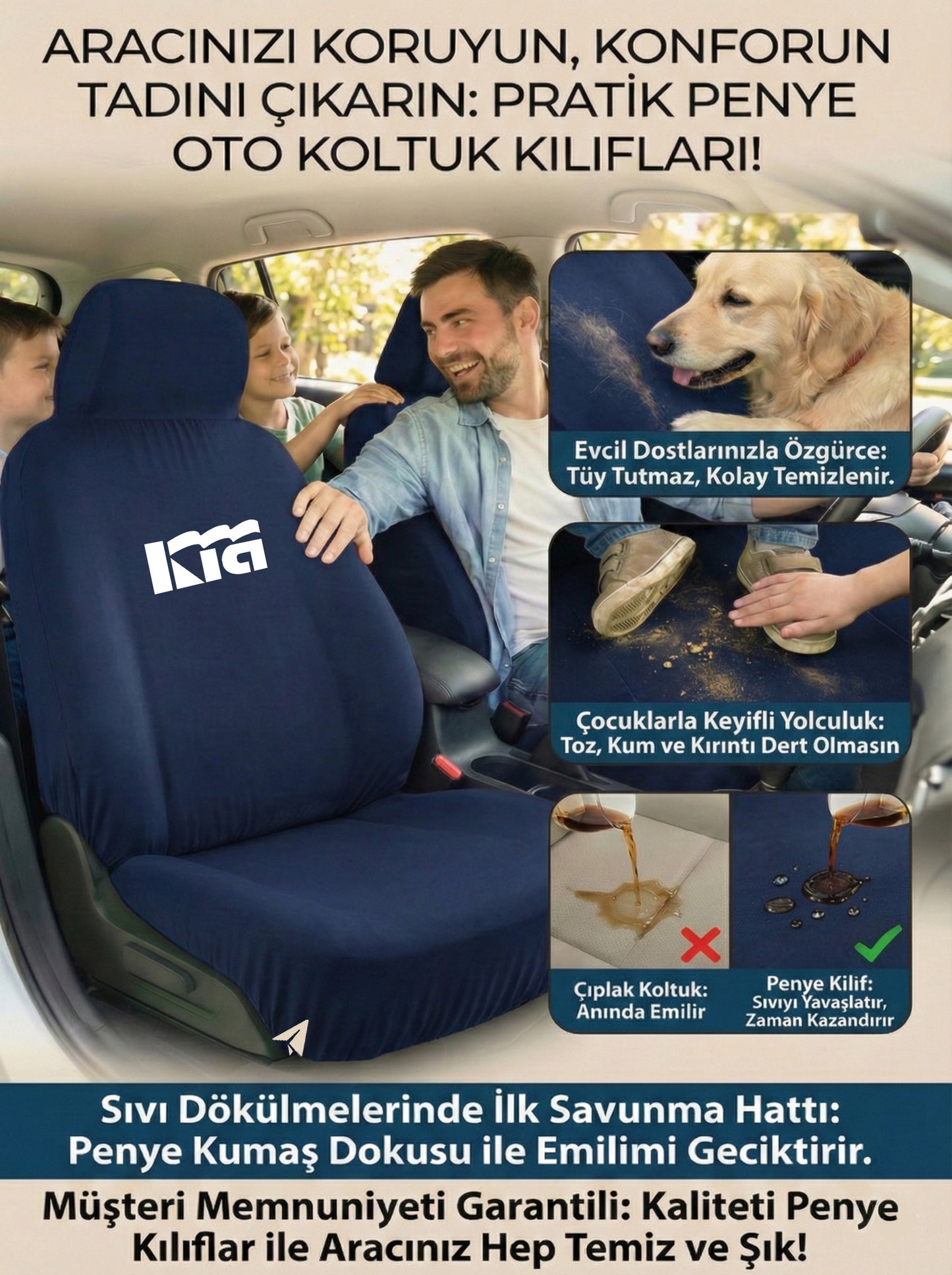 kia uyumlu penye oto koltuk kılıfı