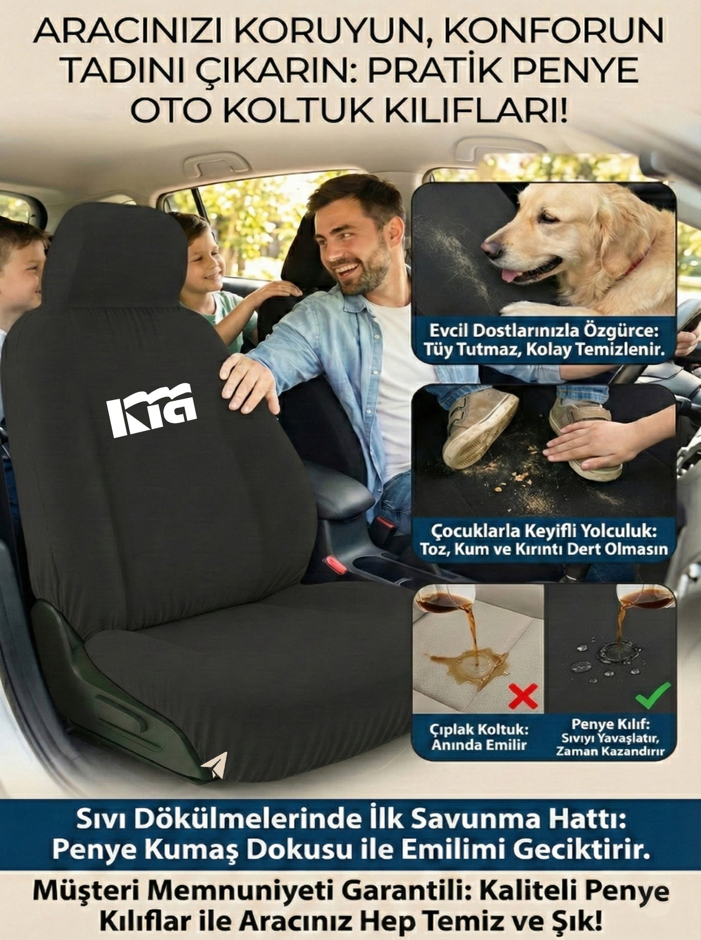 kia uyumlu penye oto koltuk kılıfı
