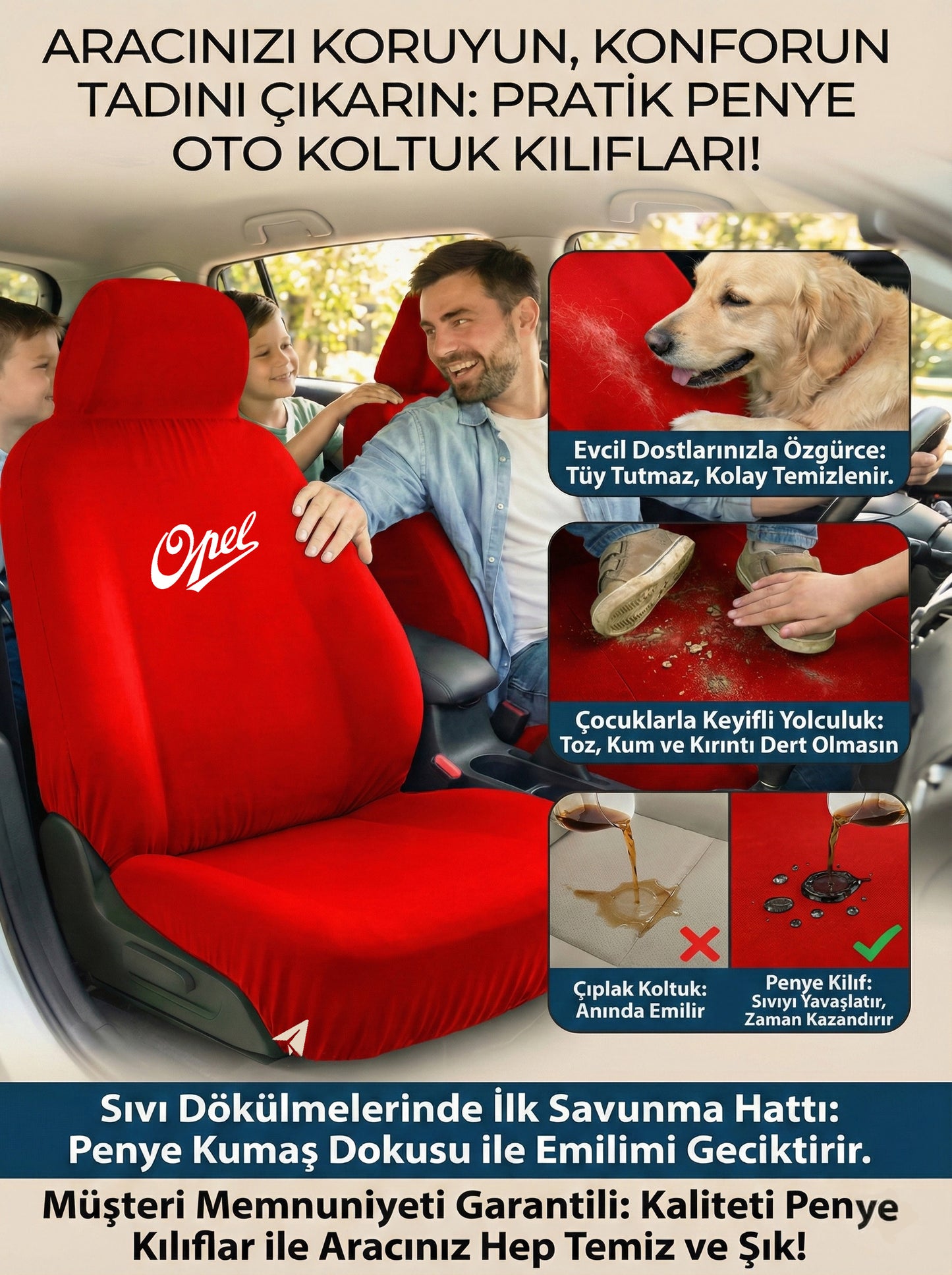 opel uyumlu penye oto koltuk kılıfı