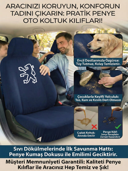 Peugeot Uyumlu Penye Oto Koltuk Kılıfı