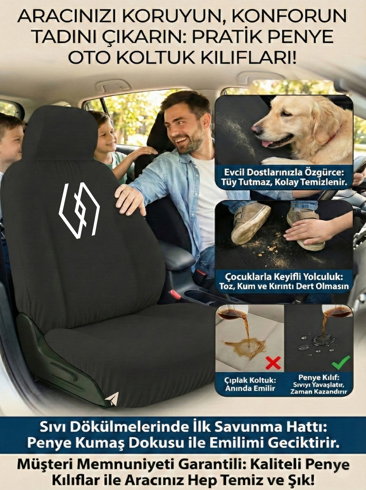 renault uyumlu penye oto koltuk kılıfı