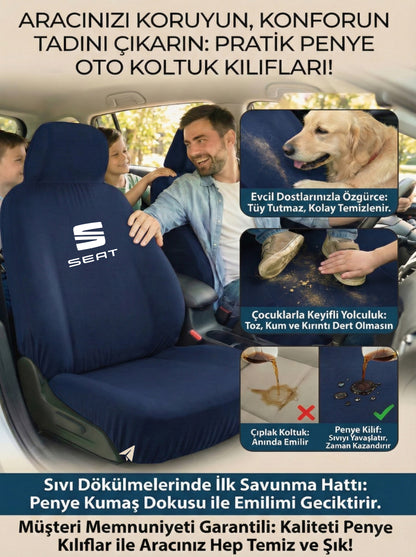 Seat Uyumlu Penye Oto Koltuk Kılıfı