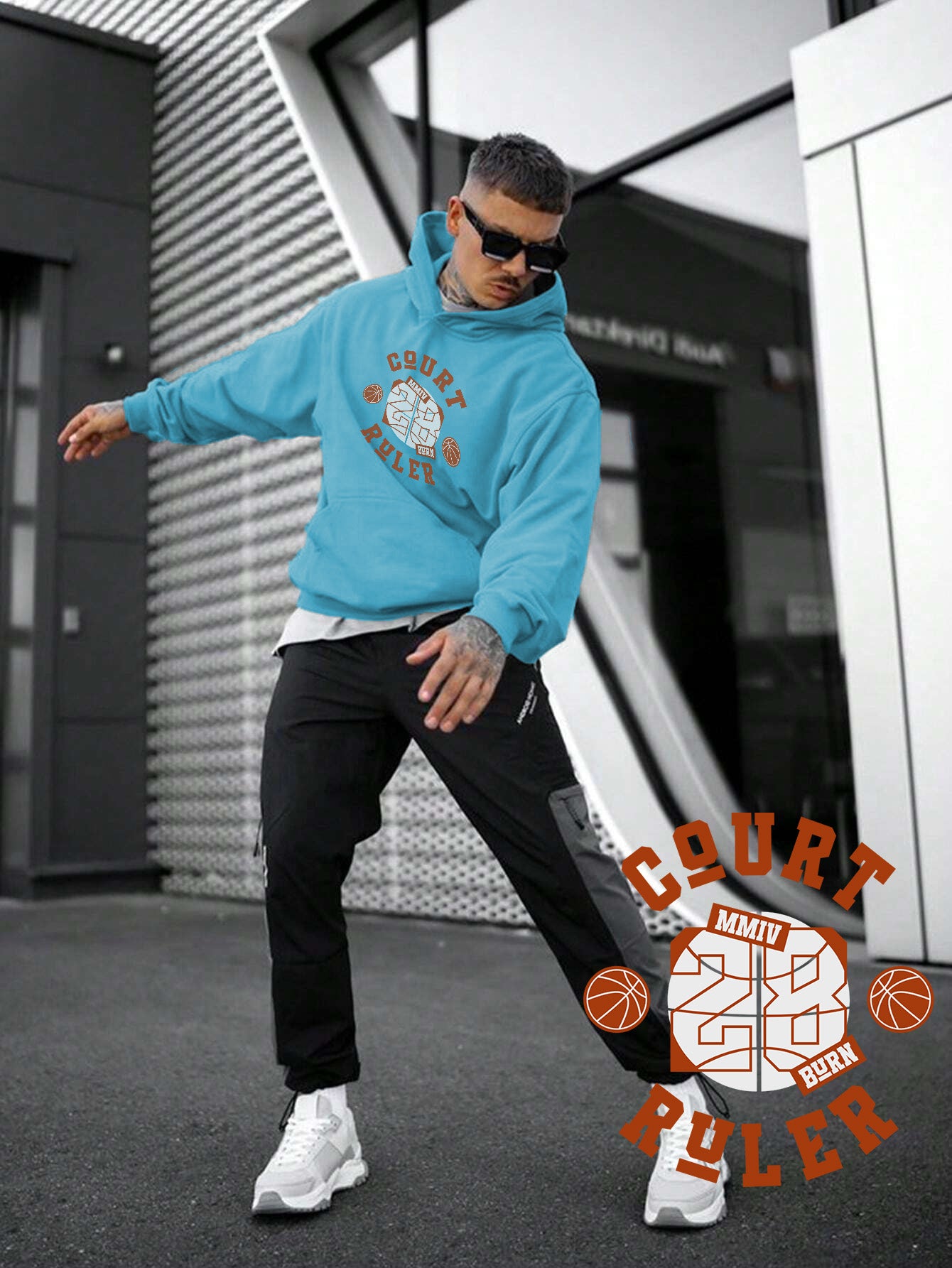 kadın, erkek sweatshirt oversize basketball baskılı kalın siyah sevgili sweatshirt