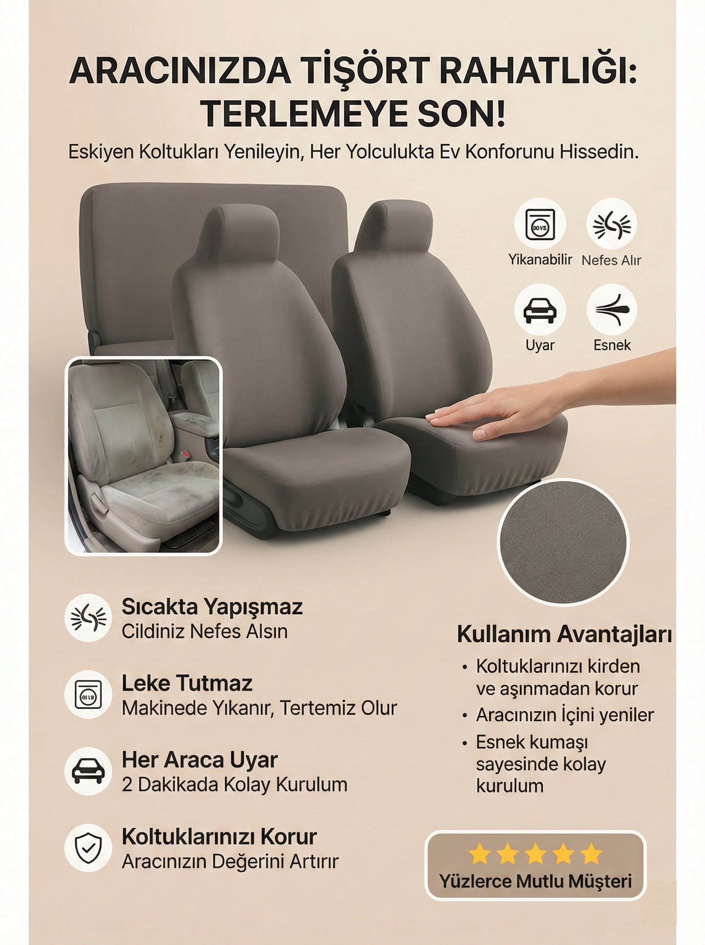 volvo uyumlu penye oto koltuk kılıfı