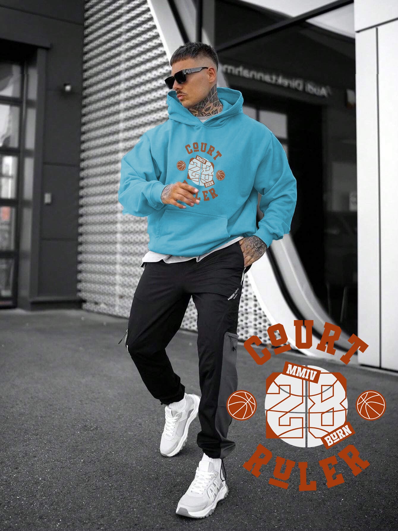 kadın, erkek sweatshirt oversize basketball baskılı kalın siyah sevgili sweatshirt